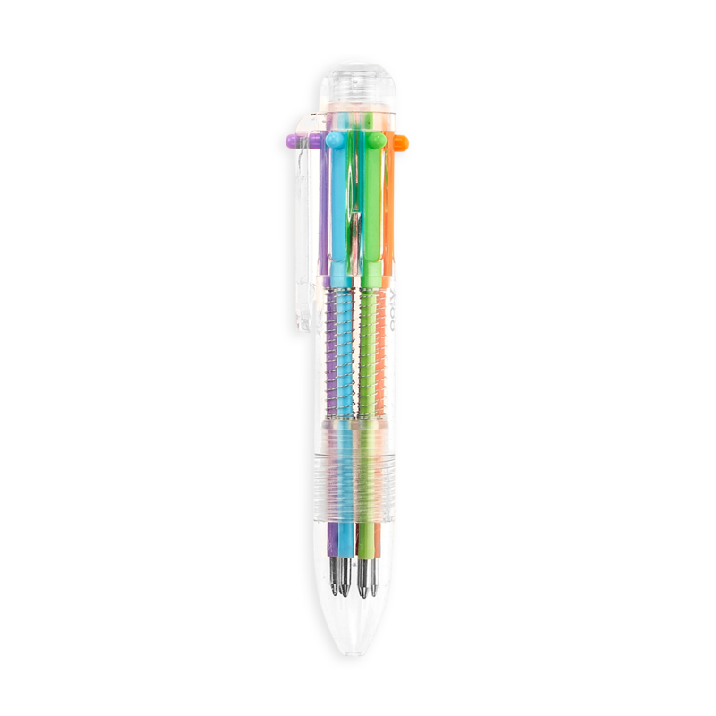 MOHAMM 1 Piece Creative Transparent 6-color Ballpoint Pen for